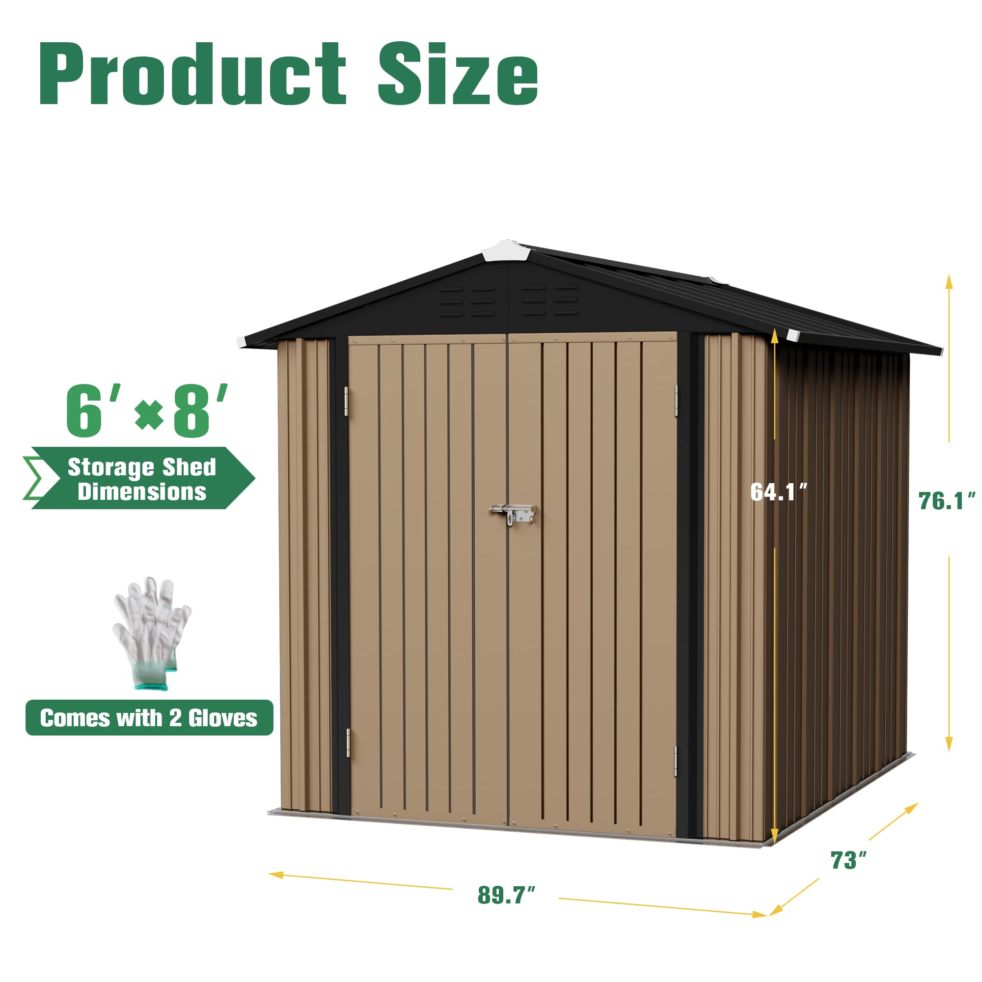 Amazon.com : Flamaker 6x8 FT Storage Shed Waterproof Metal Garden
